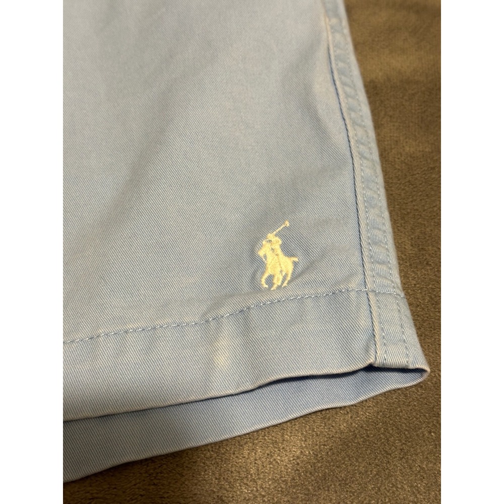 Polo Ralph Lauren Mens Prepster Shorts Light Blue Cotton Twill Elastic Waist L - Picture 3 of 4